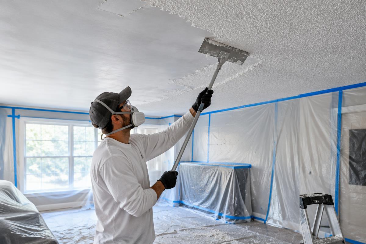 popcorn ceiling removal project in Salt Lake City, UT